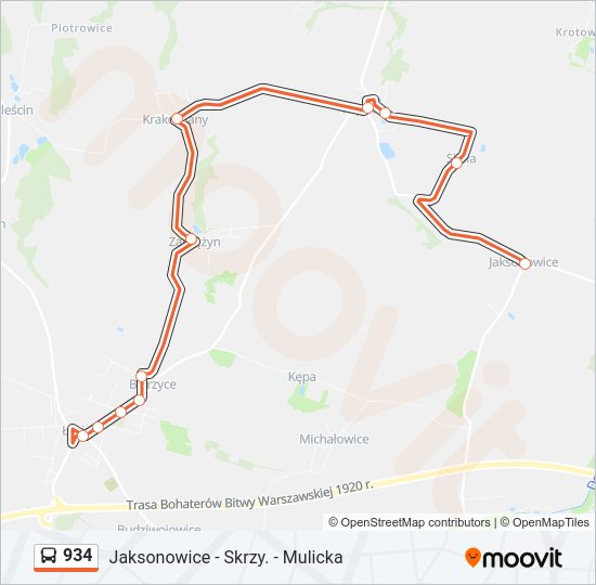 934 bus Line Map