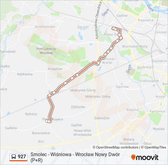 927 bus Line Map