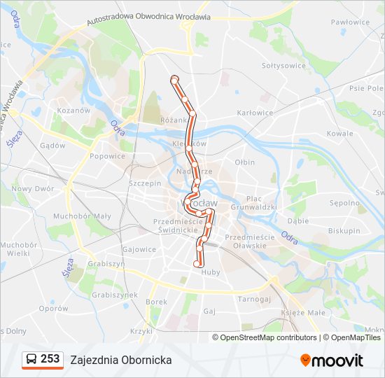 253 bus Line Map