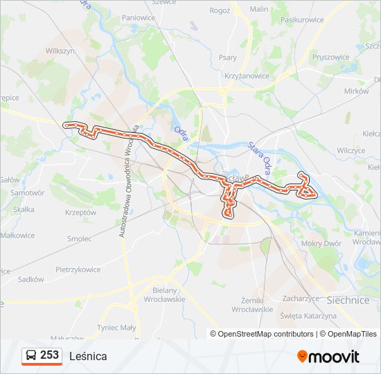 253 bus Line Map