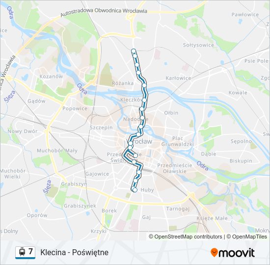 Трамвай 7: карта маршрута