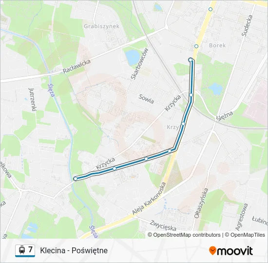 Трамвай 7: карта маршрута