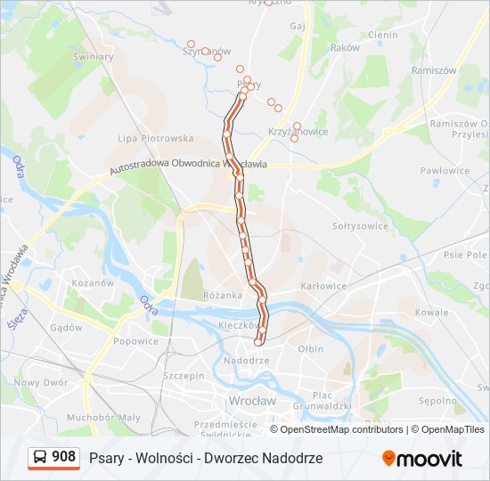 908 bus Line Map