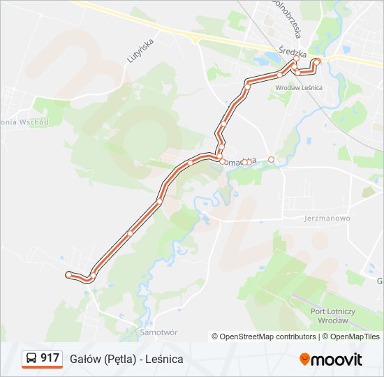 917 bus Line Map