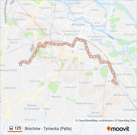 125 bus Line Map