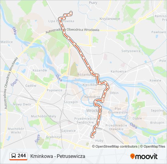 244 bus Line Map