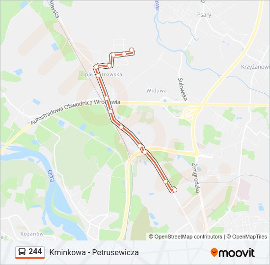 244 bus Line Map