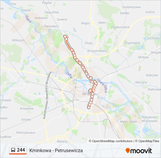 244 bus Line Map