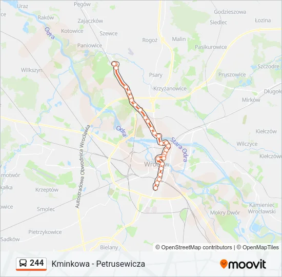 Автобус 244: карта маршрута
