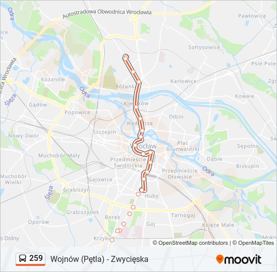 259 bus Line Map