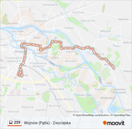 259 bus Line Map