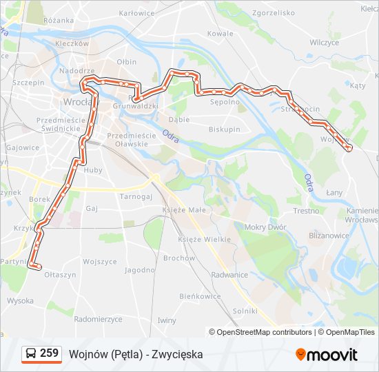 259 bus Line Map