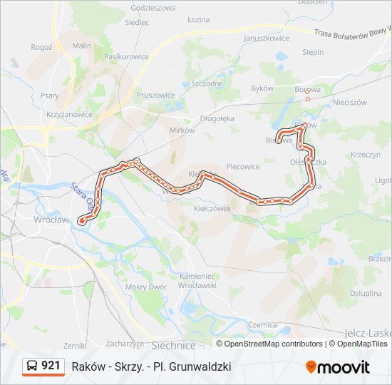 921 bus Line Map