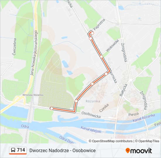 714 bus Line Map