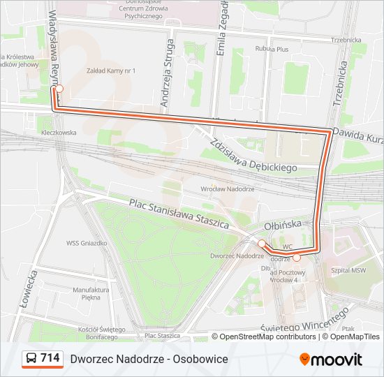 714 bus Line Map