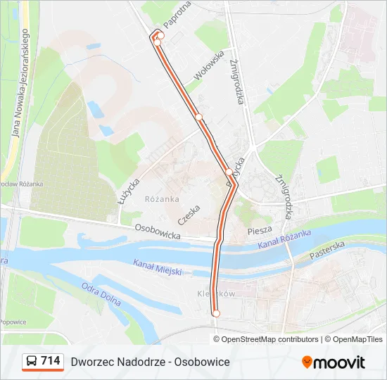 714 Bus Line Map