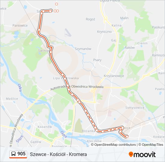 905 bus Line Map