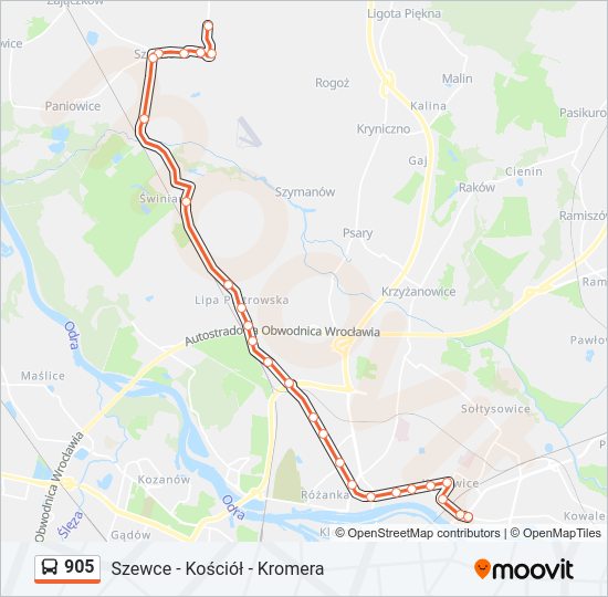 905 bus Line Map