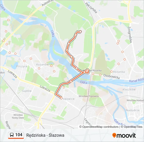 104 Bus Line Map