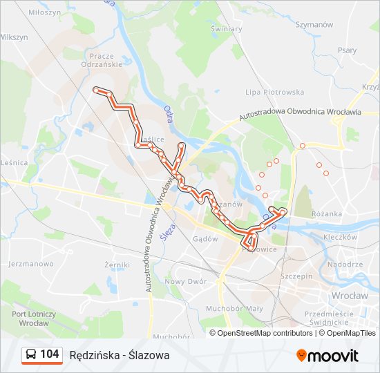 104 bus Line Map