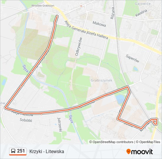 251 bus Line Map