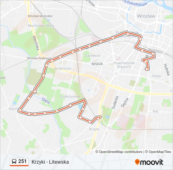 251 bus Line Map