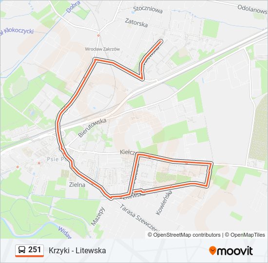 251 bus Line Map