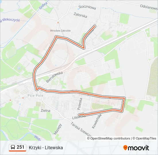 Автобус 251: карта маршрута