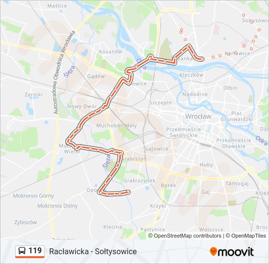 119 bus Line Map