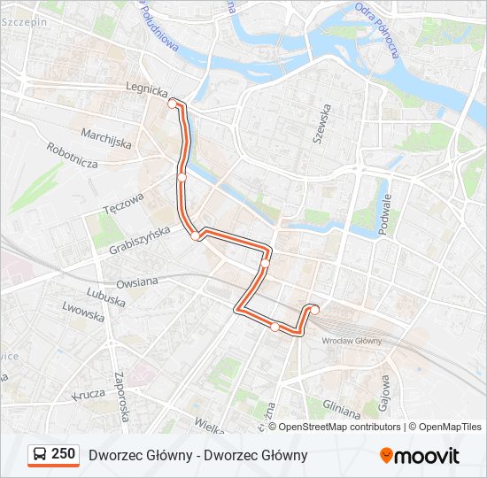 250 bus Line Map