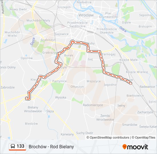 133 bus Line Map