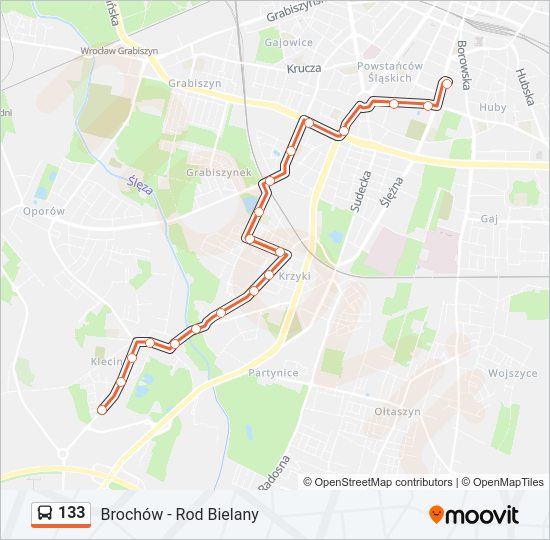 133 bus Line Map