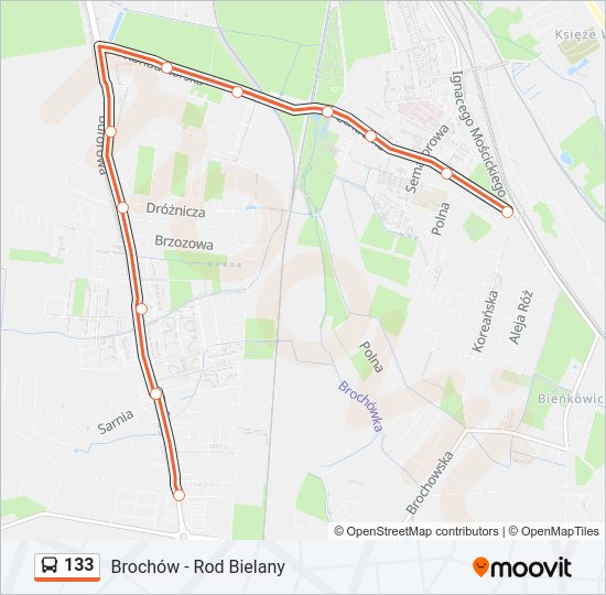 133 bus Line Map