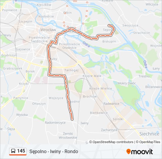 145 bus Line Map