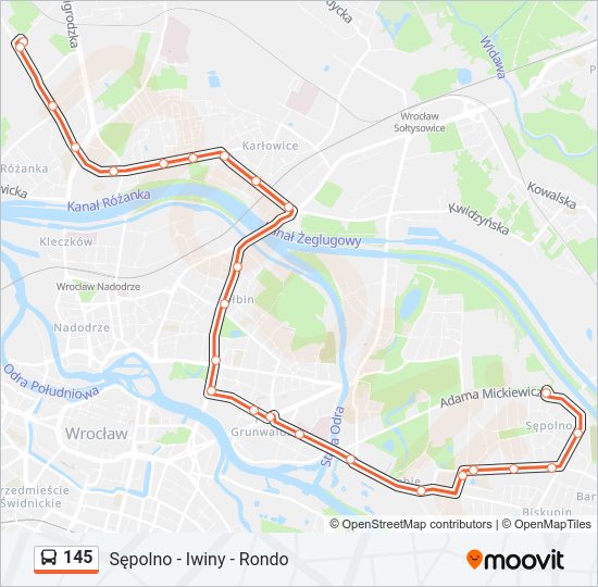 145 bus Line Map