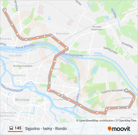 Автобус 145: карта маршрута