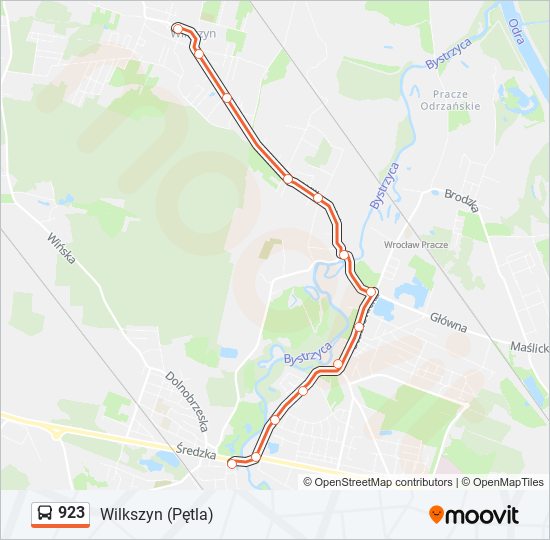 923 bus Line Map