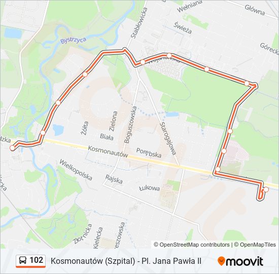 102 bus Line Map