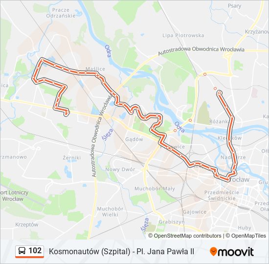 102 bus Line Map