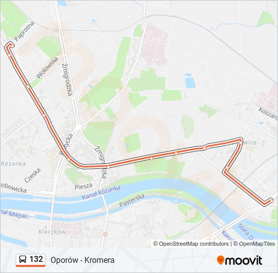 132 bus Line Map