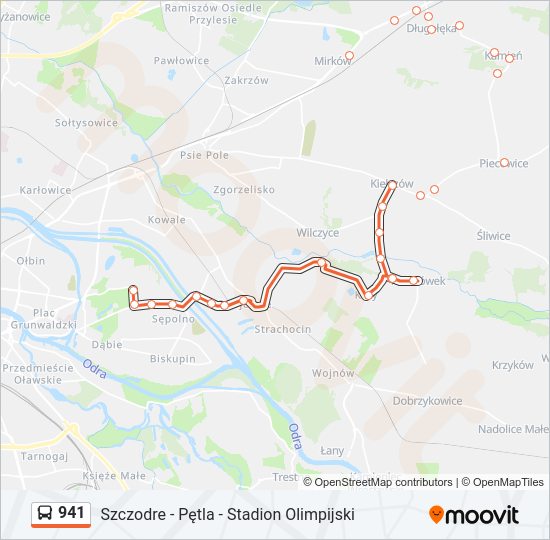 Автобус 941: карта маршрута