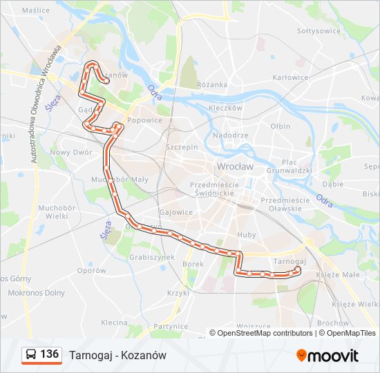 136 bus Line Map