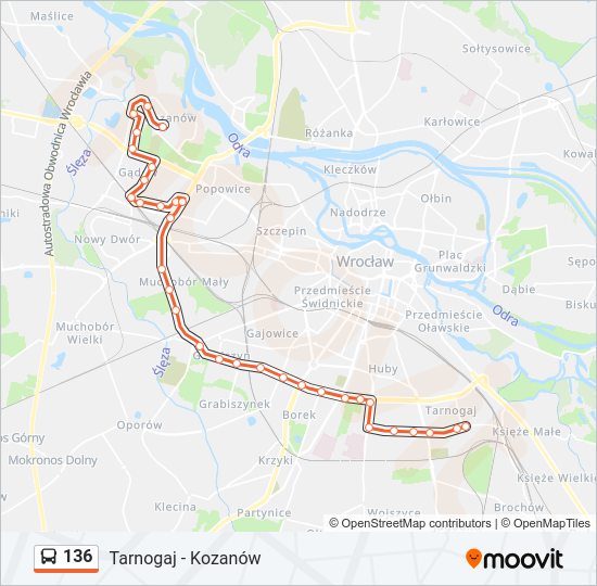 136 bus Line Map