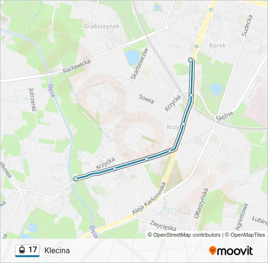 Трамвай 17: карта маршрута