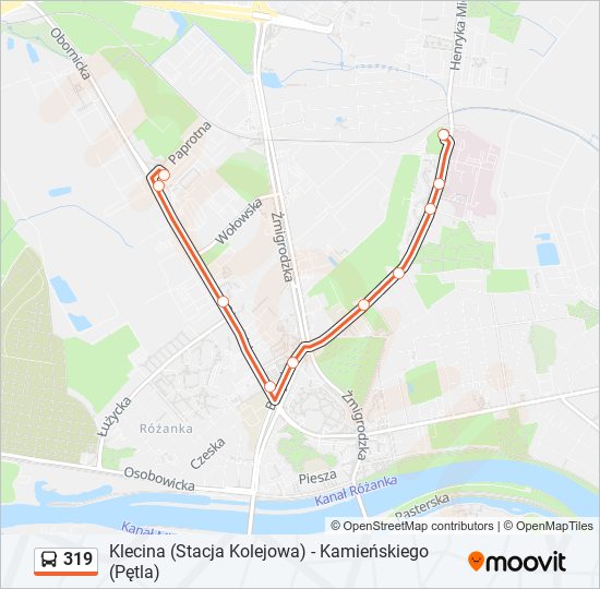 319 bus Line Map