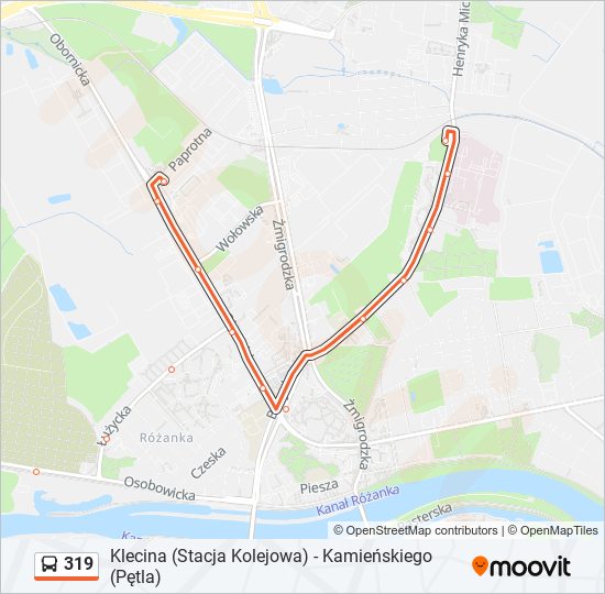 319 bus Line Map