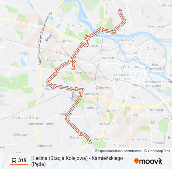 319 bus Line Map