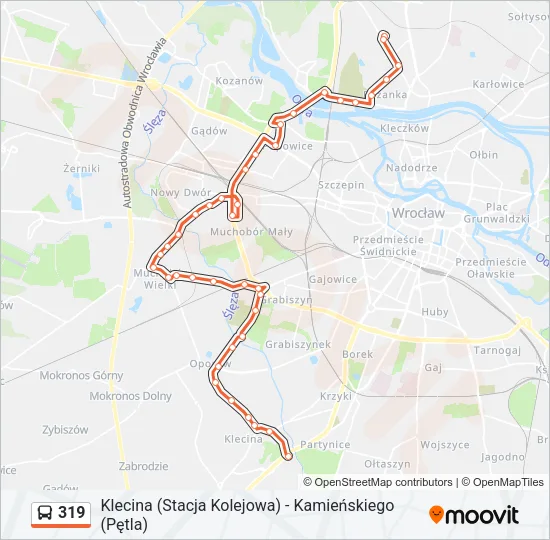 Автобус 319: карта маршрута