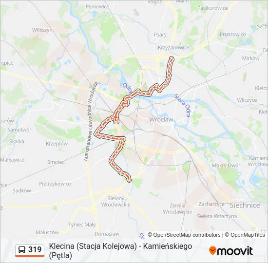 Автобус 319: карта маршрута