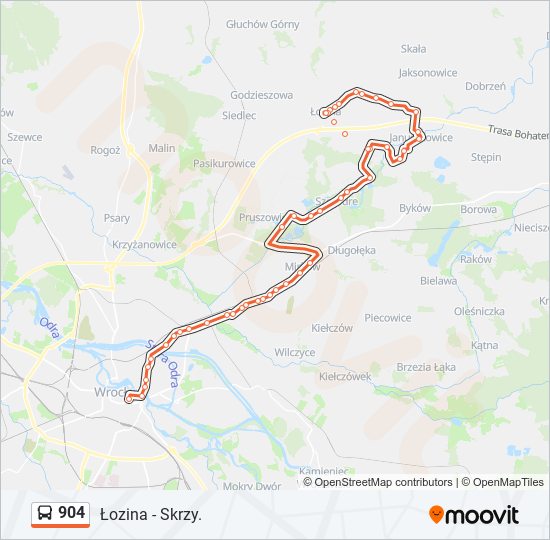 904 bus Line Map